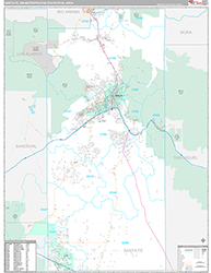 Santa Fe Metro Area Wall Map Premium Style 2026